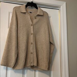 American Eagle Outfitters Cream Cardigan Sweater
